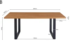 Eetkamertafels^Huisenthuis Eetkamertafel Eugene 200cm Eiken
