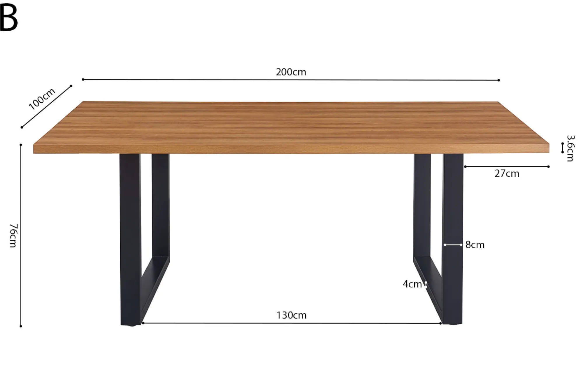Eetkamertafels^Huisenthuis Eetkamertafel Eugene 200cm Eiken
