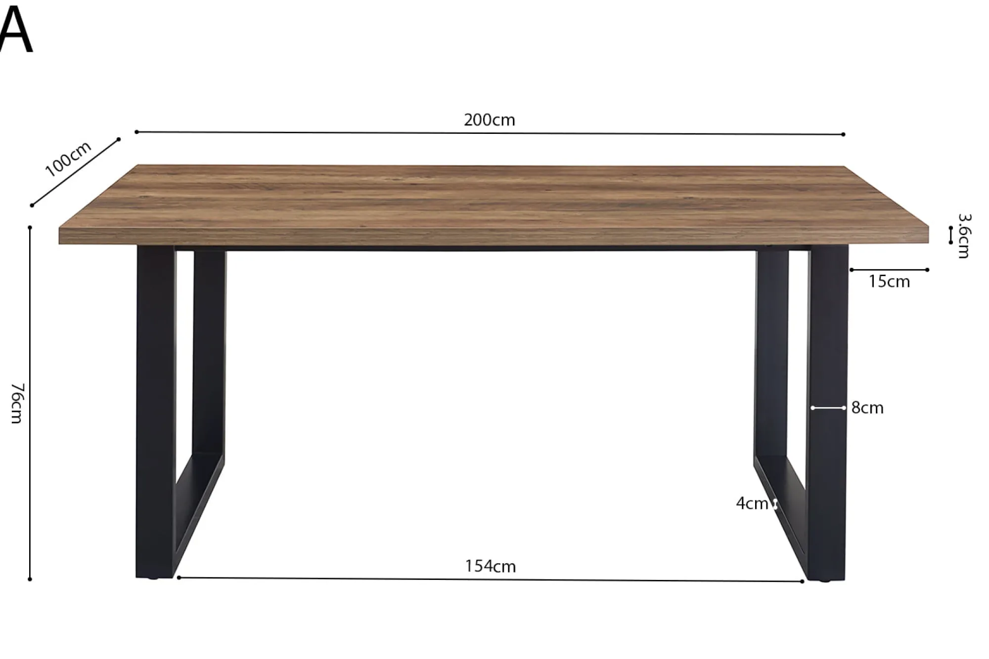 Eetkamertafels^Huisenthuis Eetkamertafel Eugene 200cm Mango