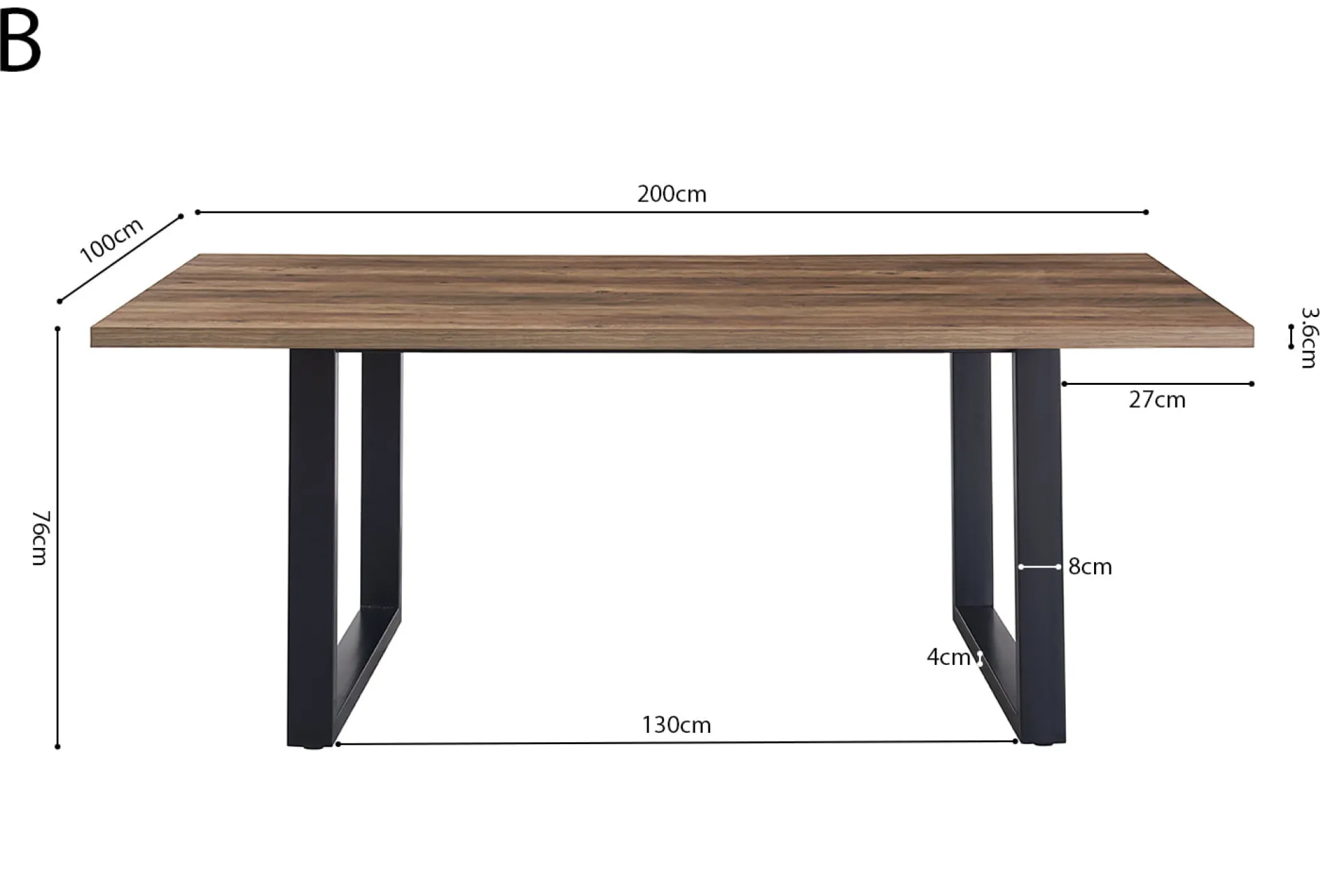 Eetkamertafels^Huisenthuis Eetkamertafel Eugene 200cm Mango