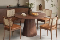 Eetkamertafels^Huisenthuis Eetkamertafel Florance Rond 130 cm Bruin