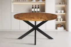Eetkamertafels^Huisenthuis Eetkamertafel Hendrik 130cm rond Mangolia