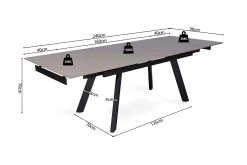 Eetkamertafels^Huisenthuis Eetkamertafel Jef Grijs 160-240 cm