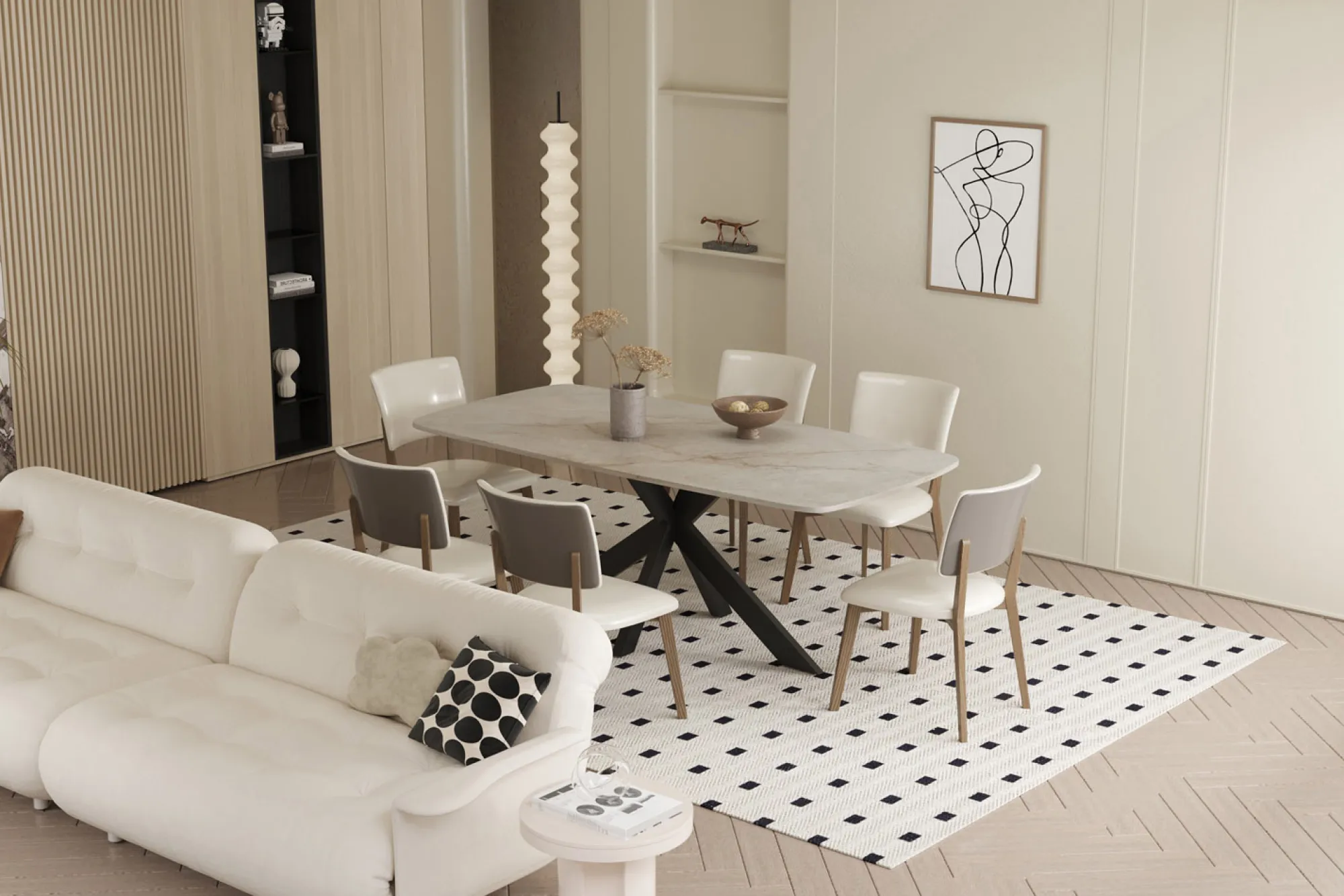 Eetkamertafels^Huisenthuis Eetkamertafel Jody Beige 180 cm