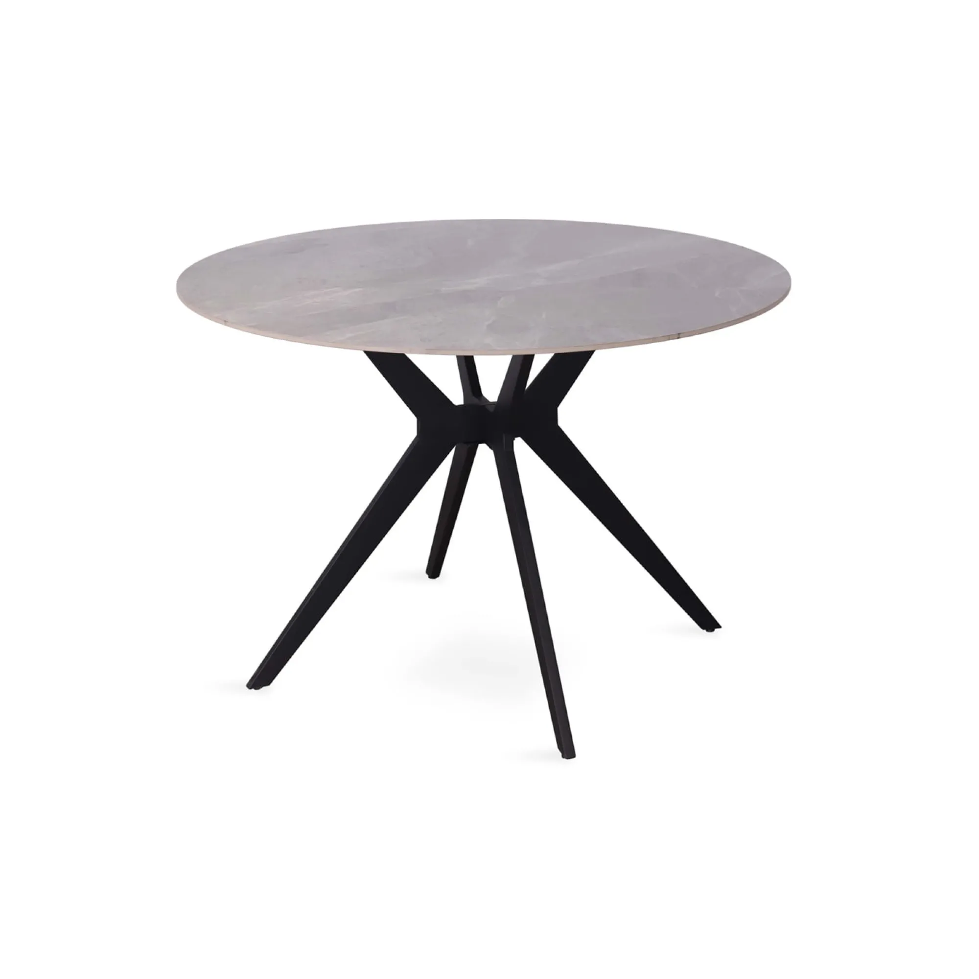 Eetkamertafels^Huisenthuis Eetkamertafel Jody Grijs Glans Rond 110 cm