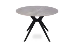 Eetkamertafels^Huisenthuis Eetkamertafel Jody Grijs Glans Rond 110 cm