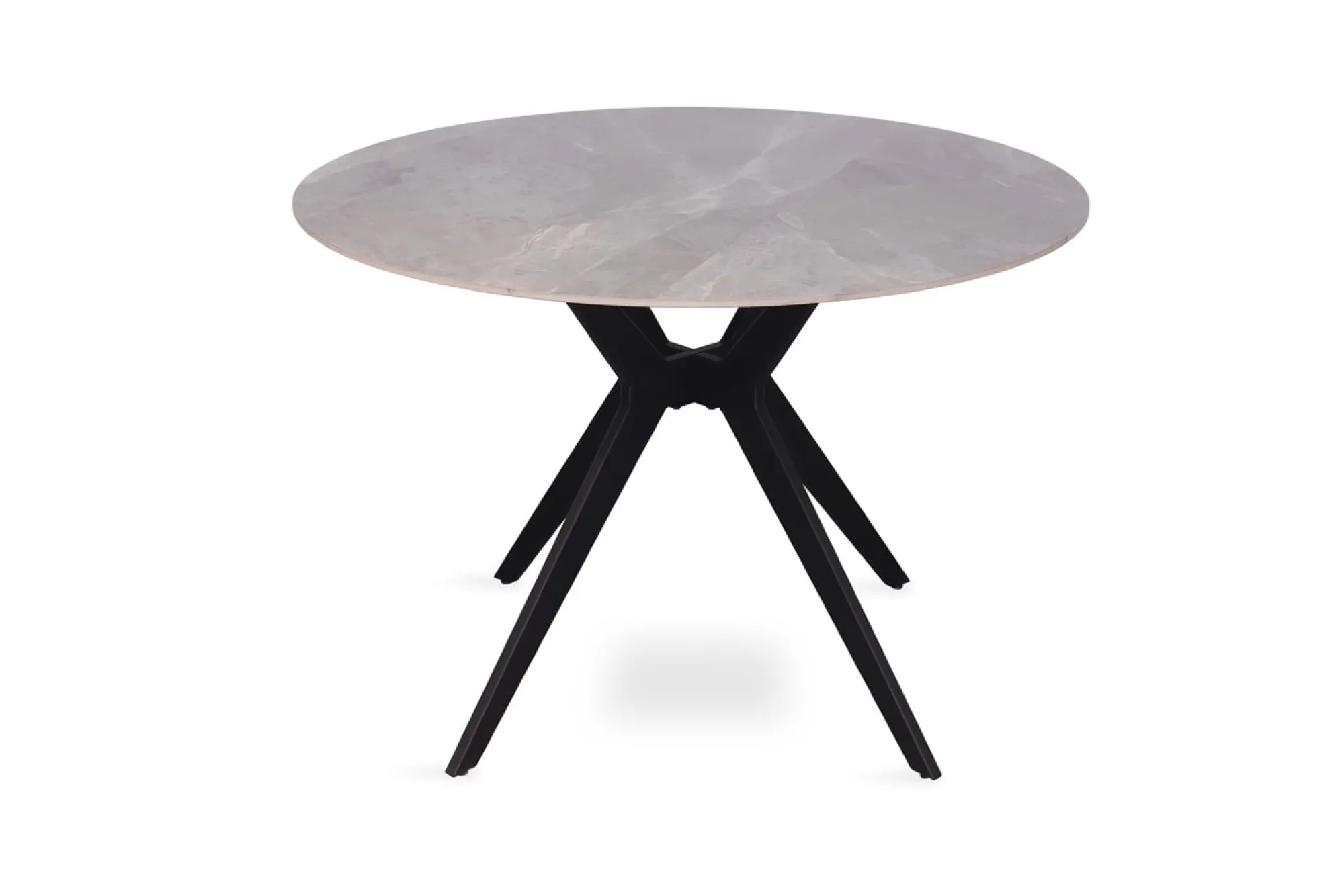 Eetkamertafels^Huisenthuis Eetkamertafel Jody Grijs Glans Rond 110 cm