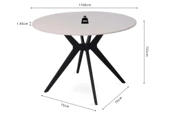 Eetkamertafels^Huisenthuis Eetkamertafel Jody Wit Glans Rond 110 cm