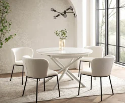 Eetkamertafels^Huisenthuis Eetkamertafel Koya 120 cm Wit