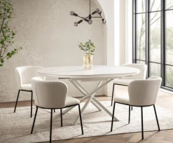 Eetkamertafels^Huisenthuis Eetkamertafel Koya 120 cm Wit