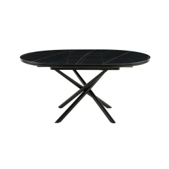 Eetkamertafels^Huisenthuis Eetkamertafel Koya 120 cm Zwart
