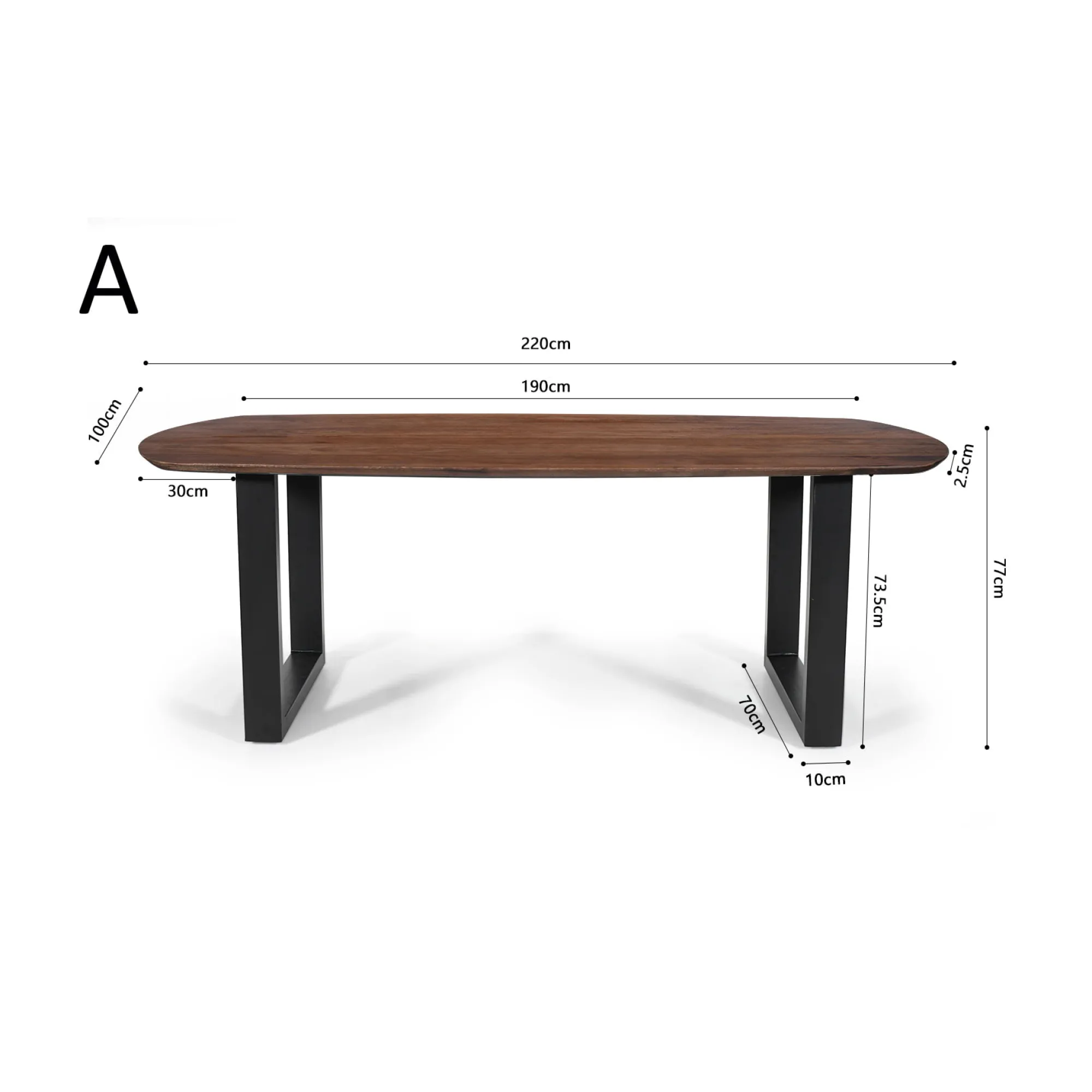 Eetkamertafels^Huisenthuis Eetkamertafel Monaco Ovaal 220 cm Bruin