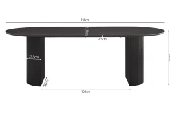 Eetkamertafels^Huisenthuis Eetkamertafel Odile 230cm Ovaal Donkerbruin