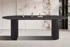 Eetkamertafels^Huisenthuis Eetkamertafel Odile 230cm Ovaal Donkerbruin