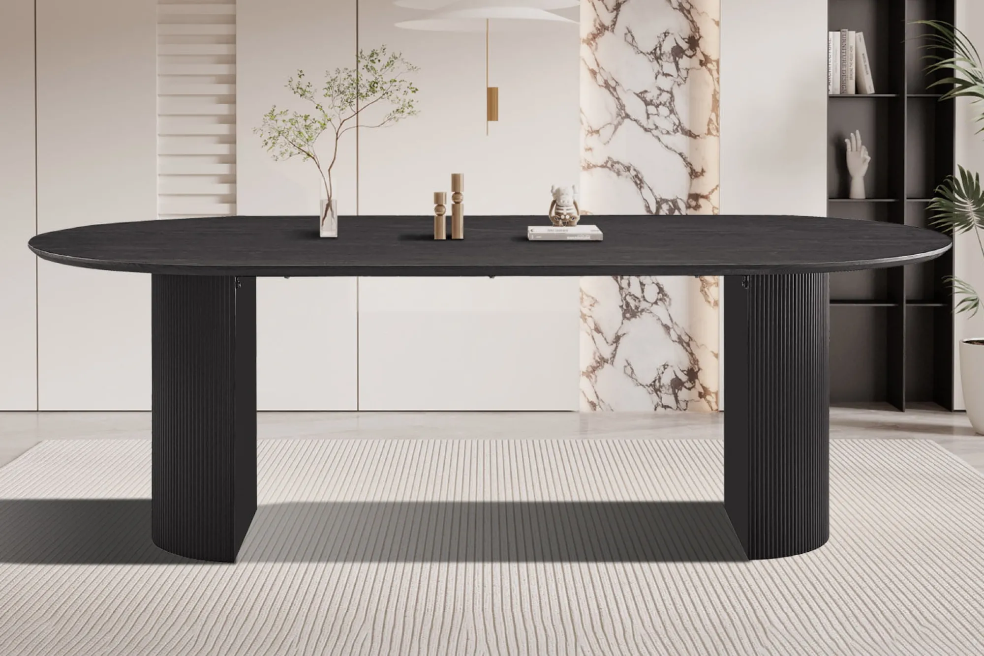 Eetkamertafels^Huisenthuis Eetkamertafel Odile 230cm Ovaal Donkerbruin