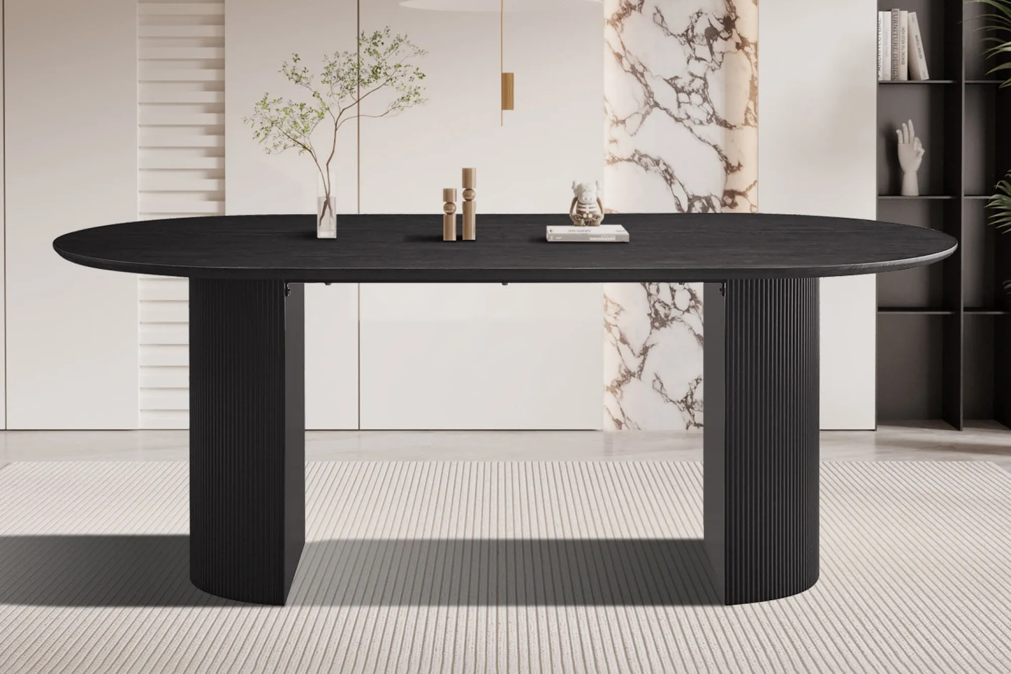 Eetkamertafels^Huisenthuis Eetkamertafel Odile 200cm Ovaal Donkerbruin