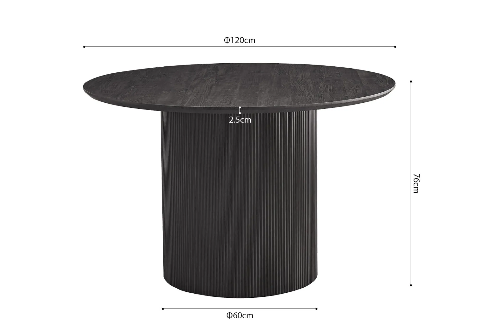 Eetkamertafels^Huisenthuis Eetkamertafel Odile 120cm Rond