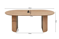 Eetkamertafels^Huisenthuis Eetkamertafel Odile Oudeiken 220cm Ovaal