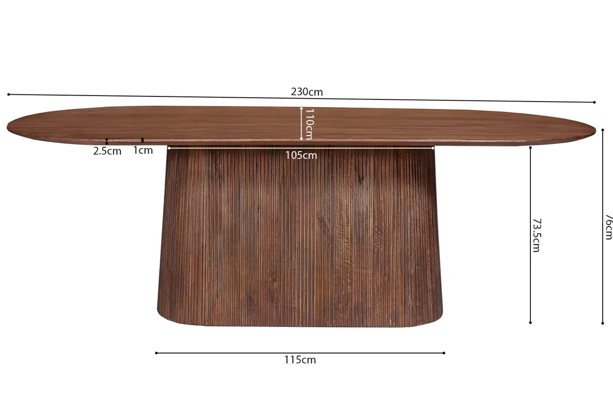 Eetkamertafels^Huisenthuis Eetkamertafel River Ovaal 230 cm Lichtbruin