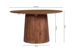 Eetkamertafels^Huisenthuis Eetkamertafel River Rond 130 cm Lichtbruin