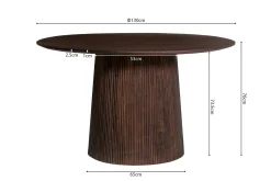Eetkamertafels^Huisenthuis Eetkamertafel River Rond 130 cm Donkerbruin