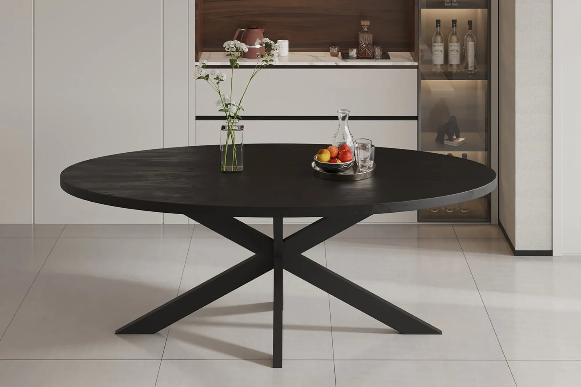 Eetkamertafels^Huisenthuis Eetkamertafel Scarlett Magnolia 200 cm Zwart