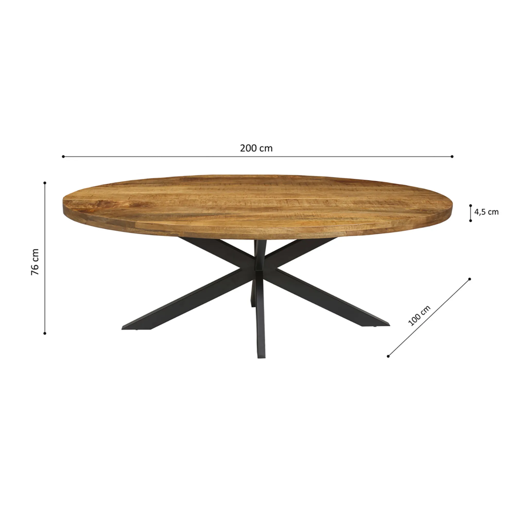 Eetkamertafels^Huisenthuis Eetkamertafel Scarlett Magnolia Naturel 200 cm Bruin
