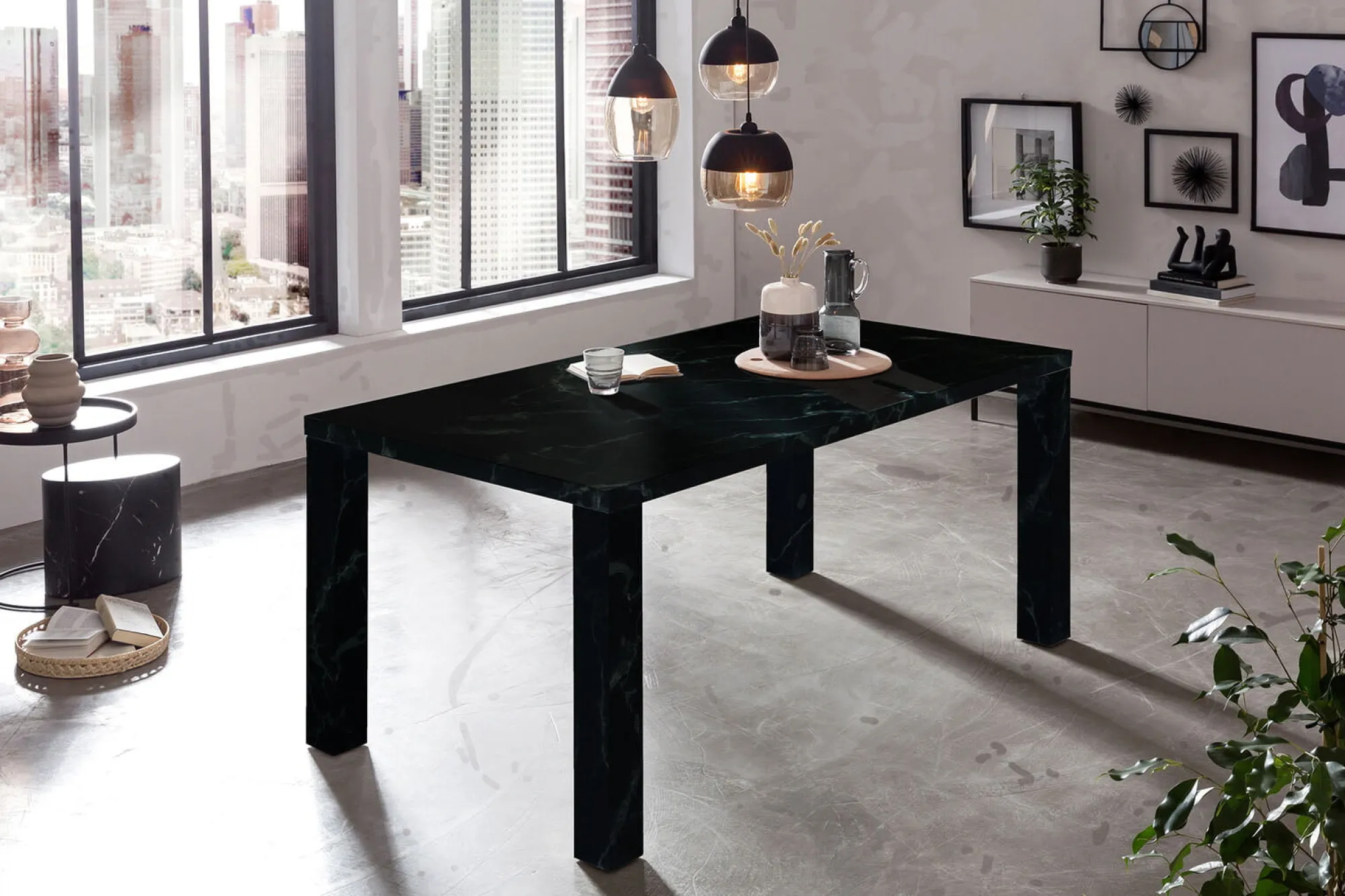 Eetkamertafels^Huisenthuis Eetkamertafel Zayn Zwart