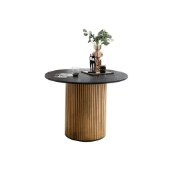Eetkamertafels^Huisenthuis Eettafel Bowie Zwart Rond 100cm