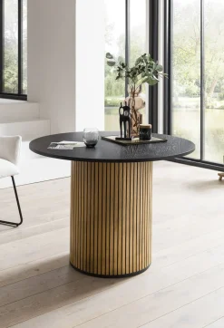 Eetkamertafels^Huisenthuis Eettafel Bowie Zwart Rond 100cm
