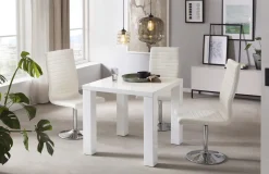 Eetkamertafels^Huisenthuis Eettafel Lisboa Wit 80 cm