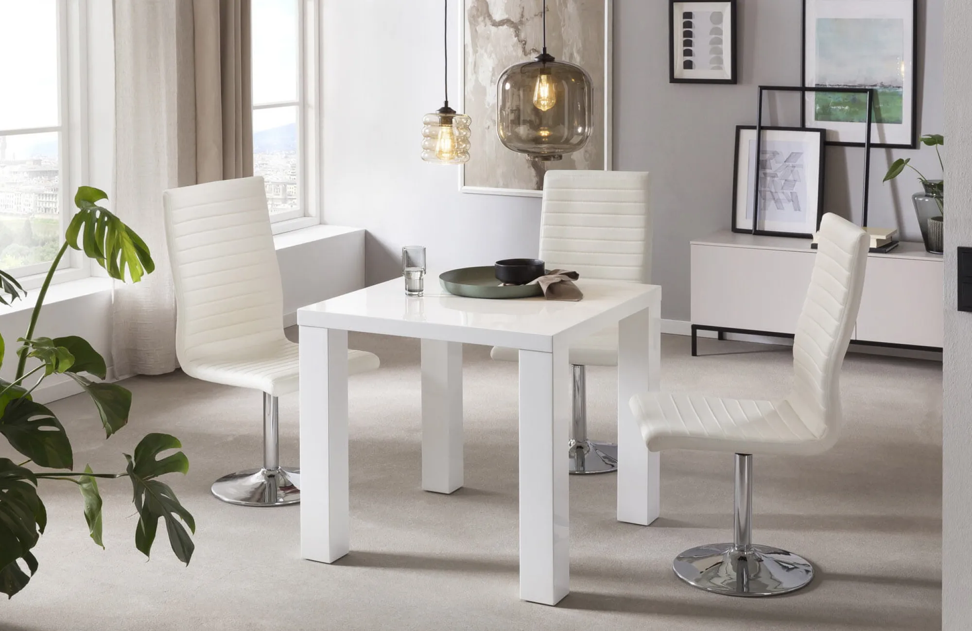 Eetkamertafels^Huisenthuis Eettafel Lisboa Wit 80 cm