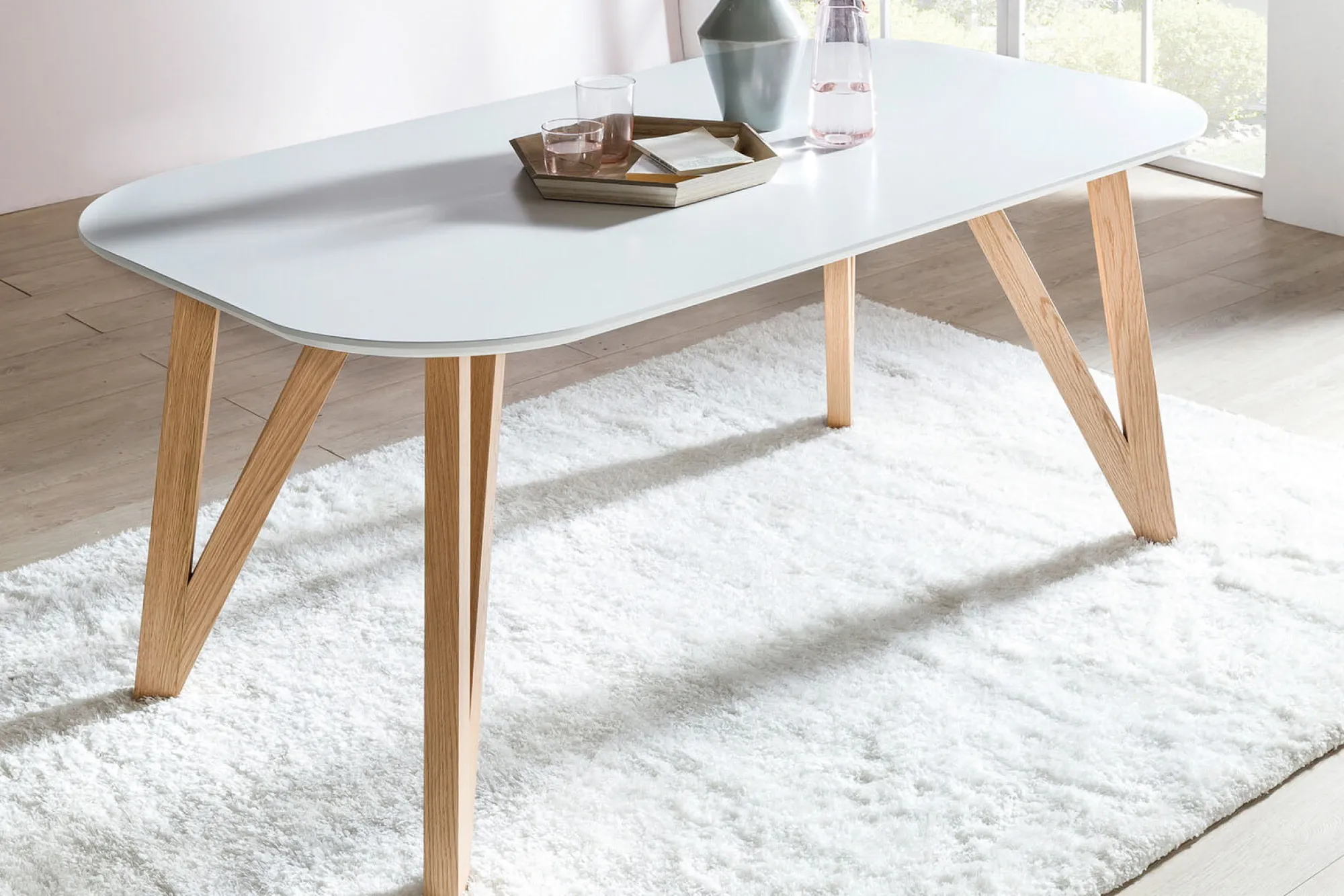Eetkamertafels^Huisenthuis Eettafel Nikolaj Wit 140 cm