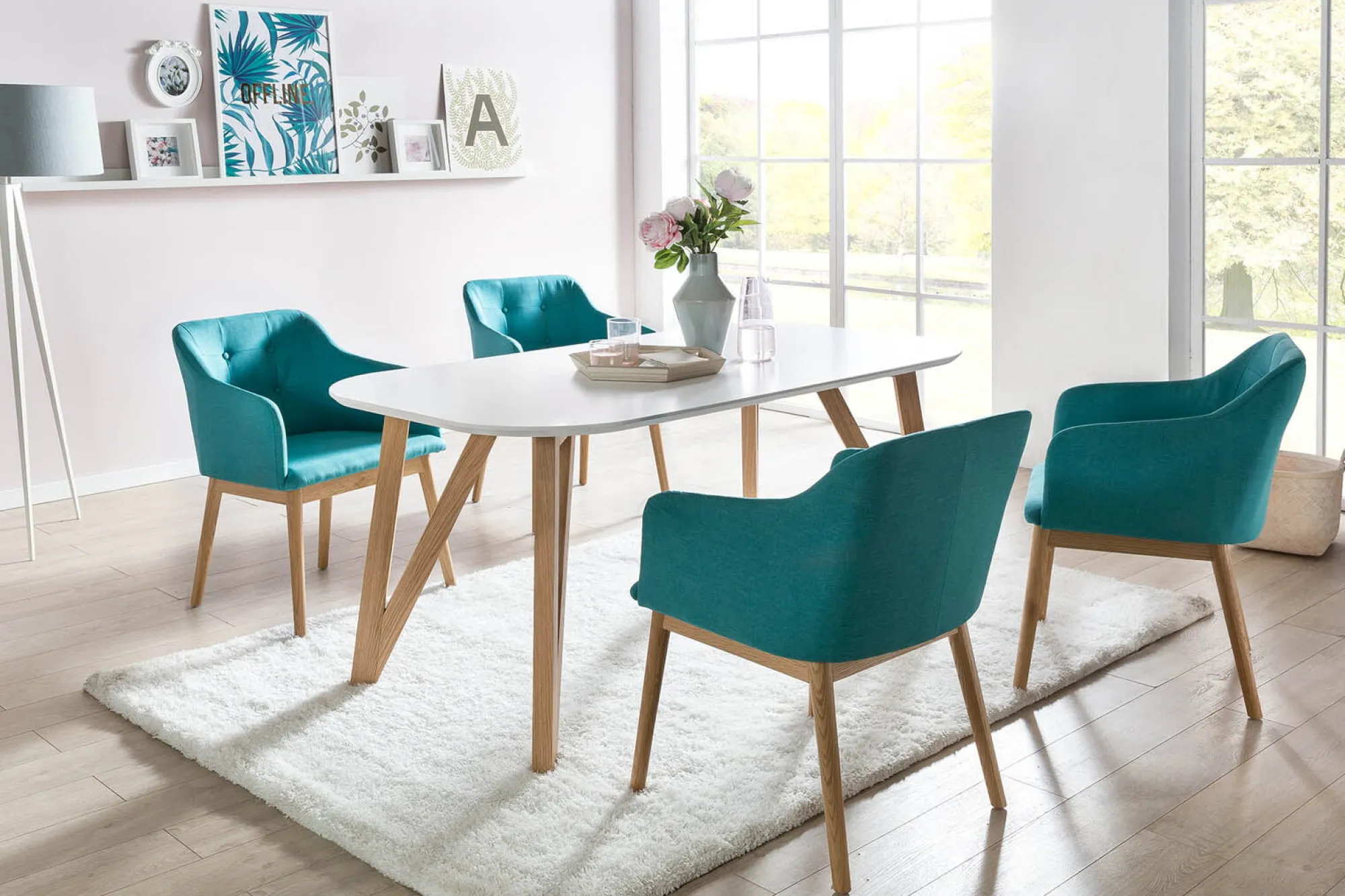 Eetkamertafels^Huisenthuis Eettafel Nikolaj Wit 140 cm