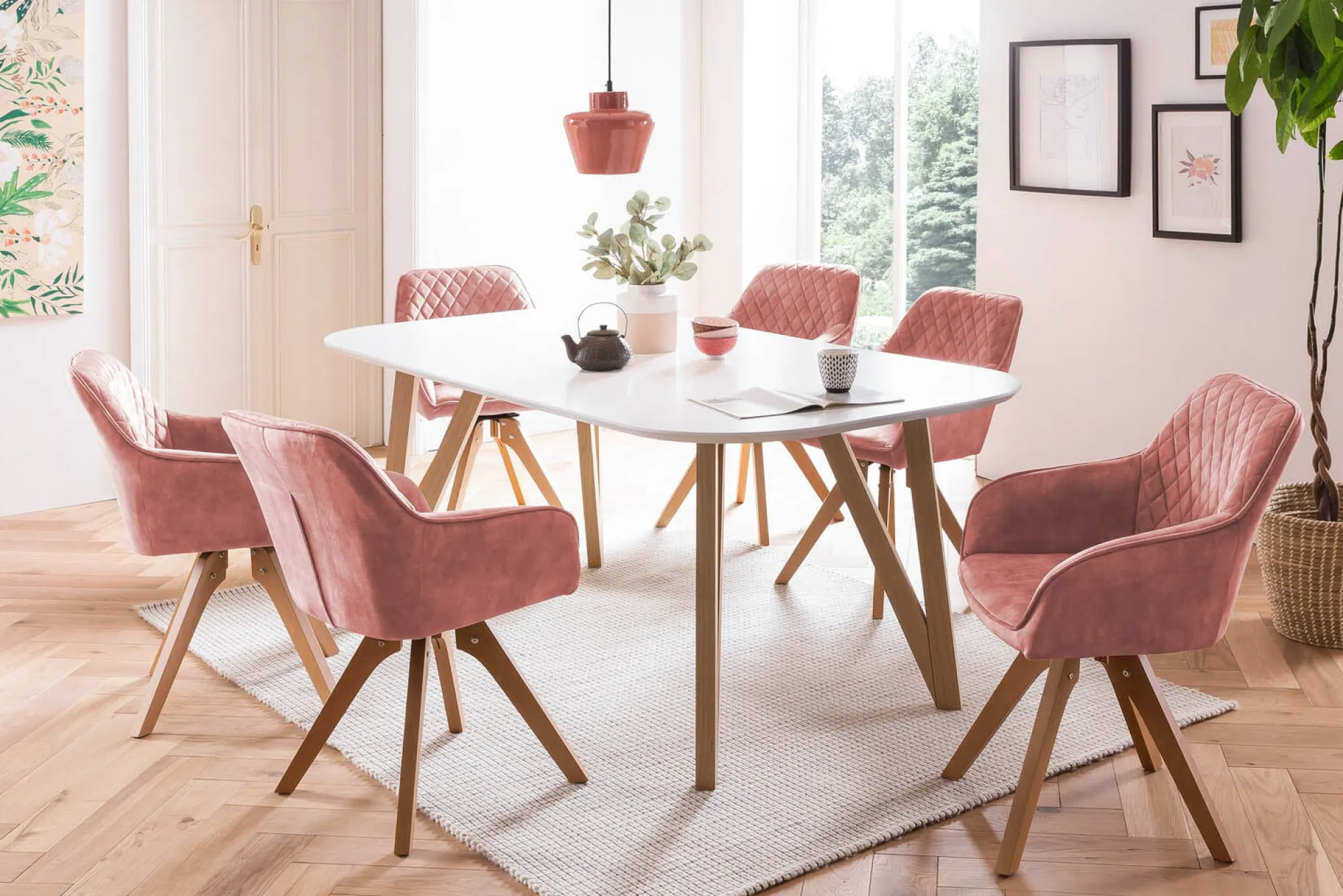 Eetkamertafels^Huisenthuis Eettafel Nikolaj Wit 140 cm
