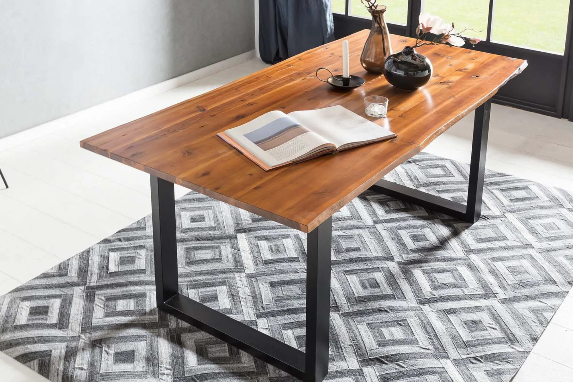 Eetkamertafels^Huisenthuis Eettafel Sven Acaciahout 160 cm