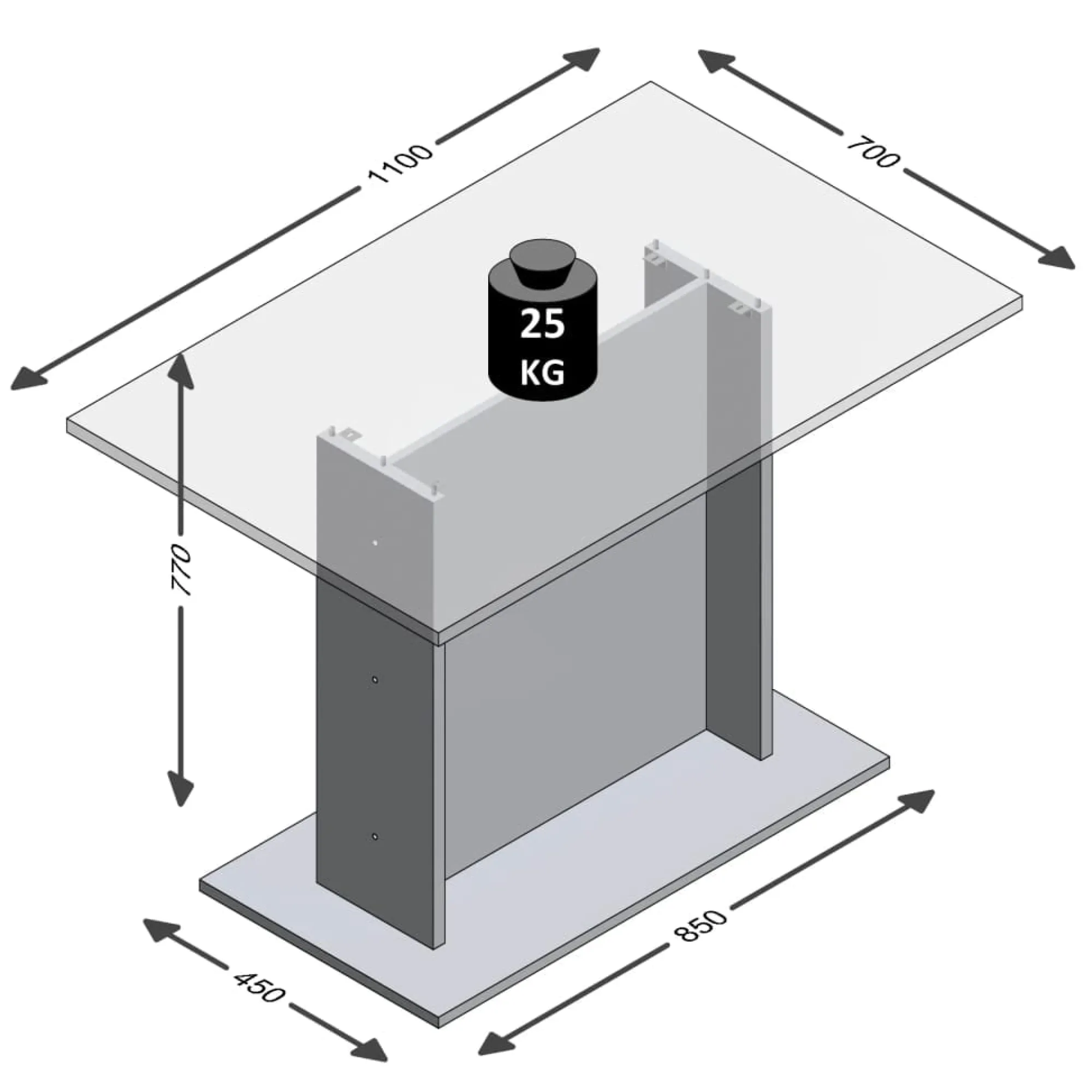 Eetkamertafels^Huisenthuis Eettafel Virginia 110 cm Beton