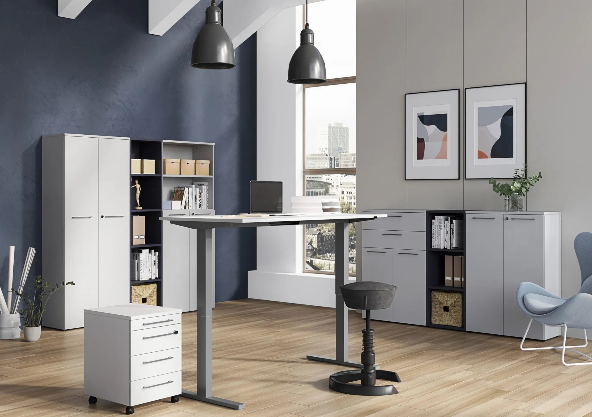 Bureaus^Huisenthuis Elektrisch Bureau Ergonoma Lichtgrijs 160 CM