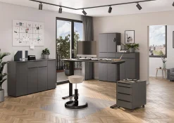 Bureaus^Huisenthuis Elektrisch zit-sta Bureau Galileo 120 cm Grafiet