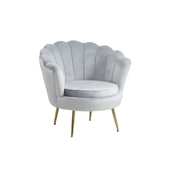 Fauteuils^Huisenthuis Fauteuil Chanelle Velvet 136 cm Lichtgrijs
