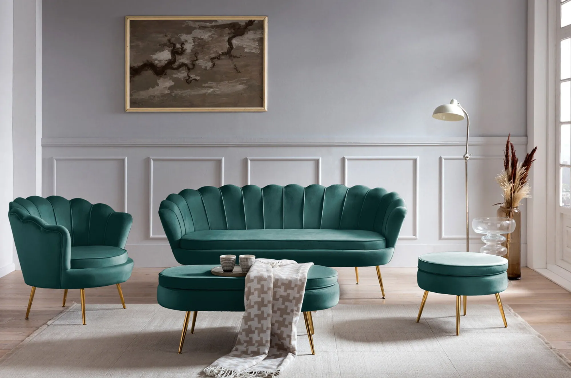 Fauteuils^Huisenthuis Fauteuil Chanelle Velvet 136 cm Groen