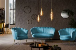 Fauteuils^Huisenthuis Fauteuil Chanelle Velvet 136 cm Blauw
