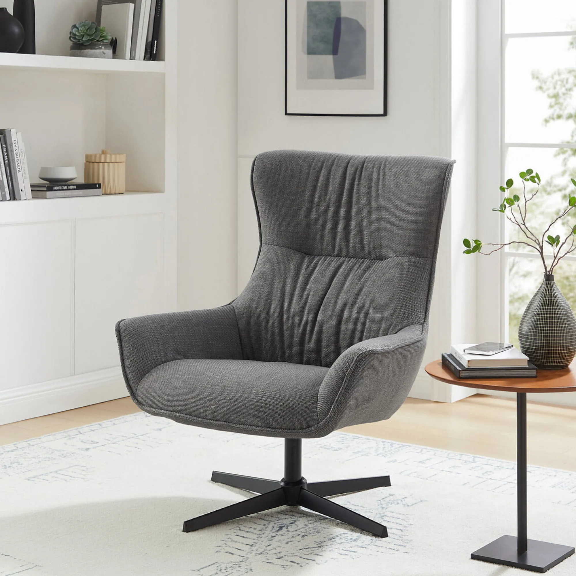 Fauteuils^Huisenthuis Fauteuil Charlotte Grijs Grijs, Zwart