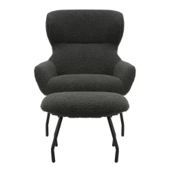 Fauteuils^Huisenthuis Fauteuil en poef Kaya Antraciet