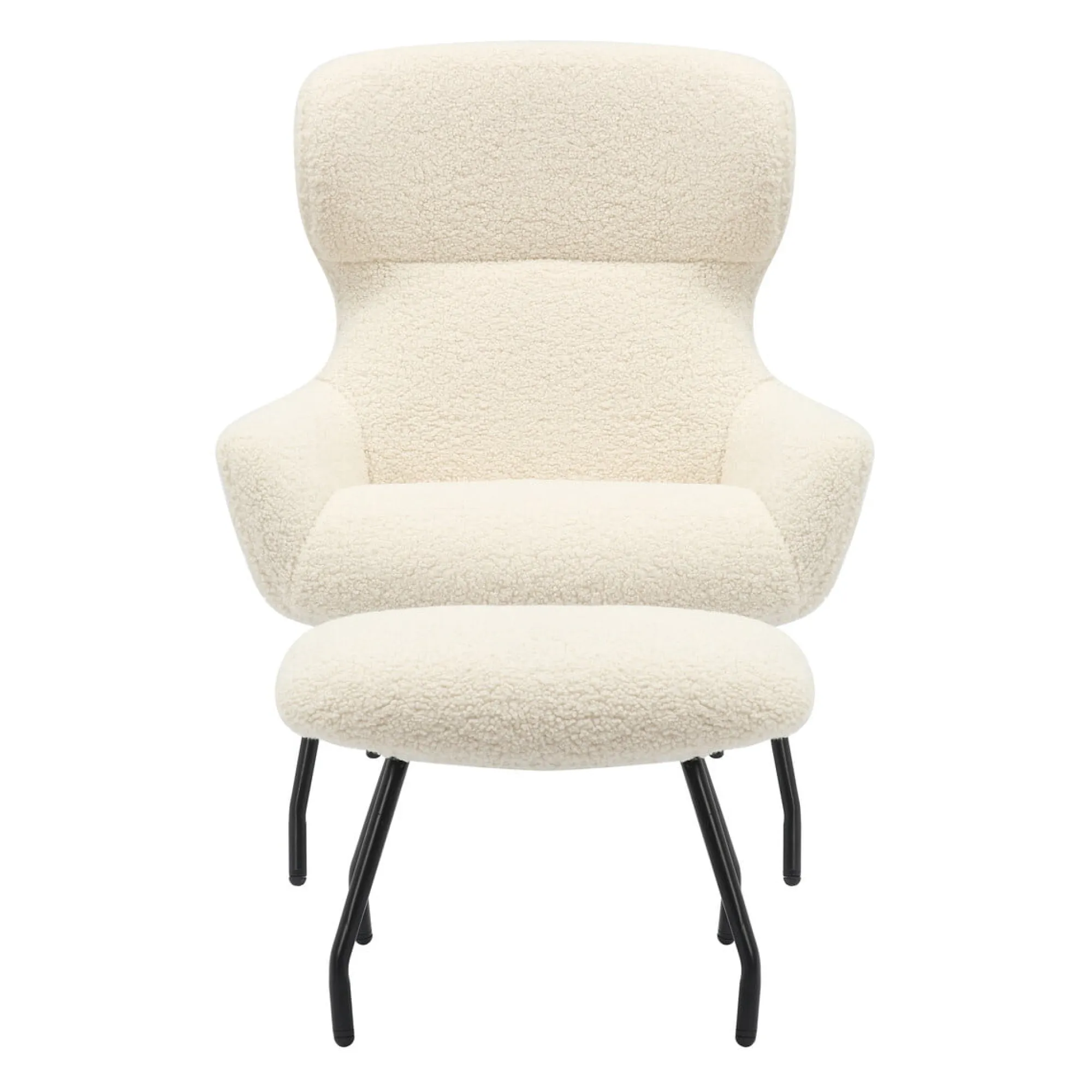 Fauteuils^Huisenthuis Fauteuil en poef Kaya Beige