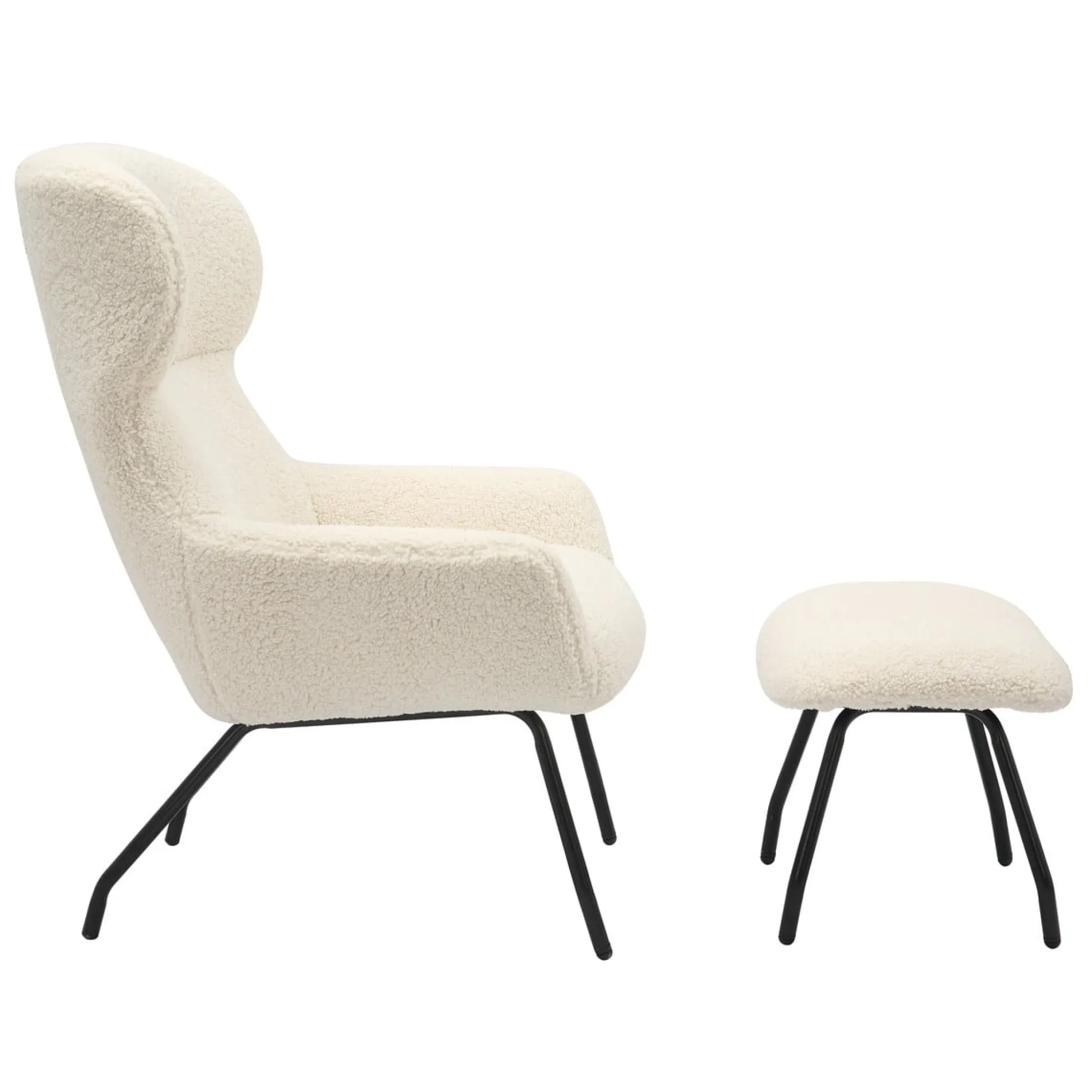Fauteuils^Huisenthuis Fauteuil en poef Kaya Beige