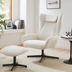 Fauteuils^Huisenthuis Fauteuil en poef Siem Beige