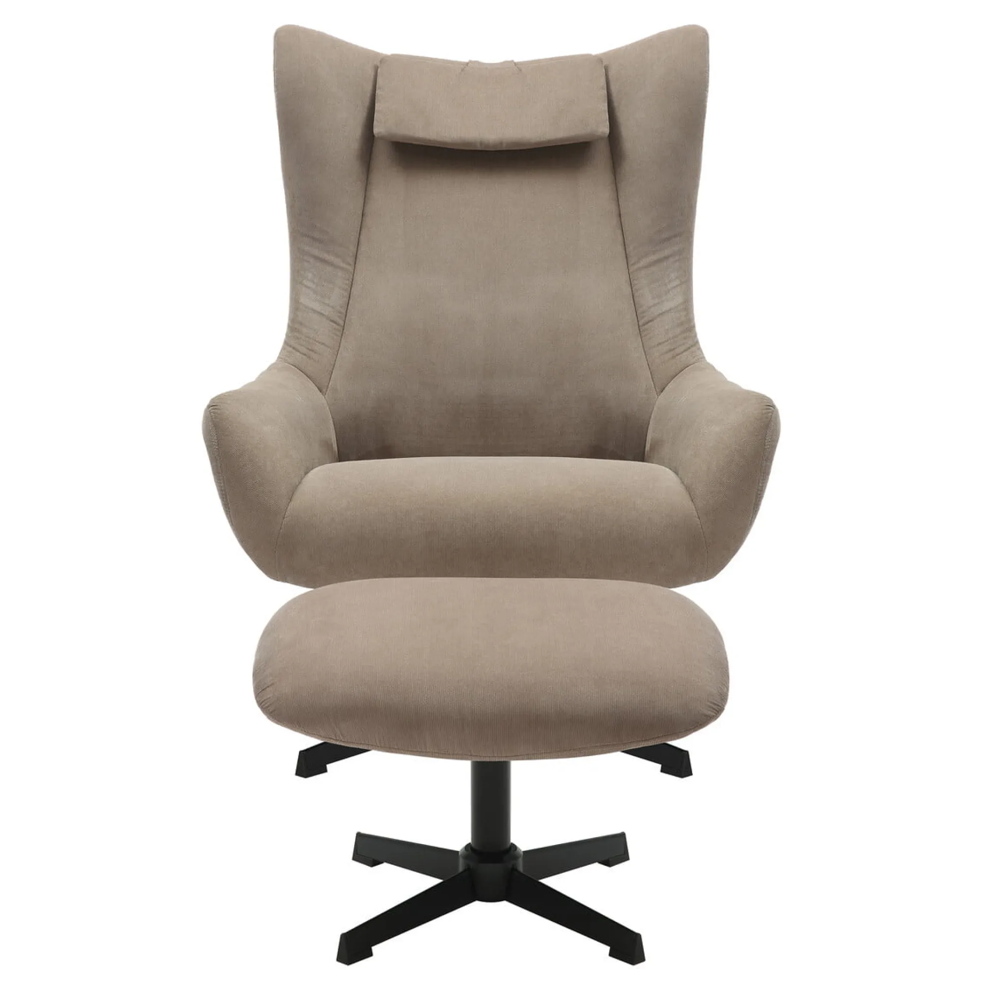 Fauteuils^Huisenthuis Fauteuil en poef Siem Bruin