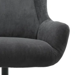 Fauteuils^Huisenthuis Fauteuil en poef Siem Grijs Grijs, Zwart