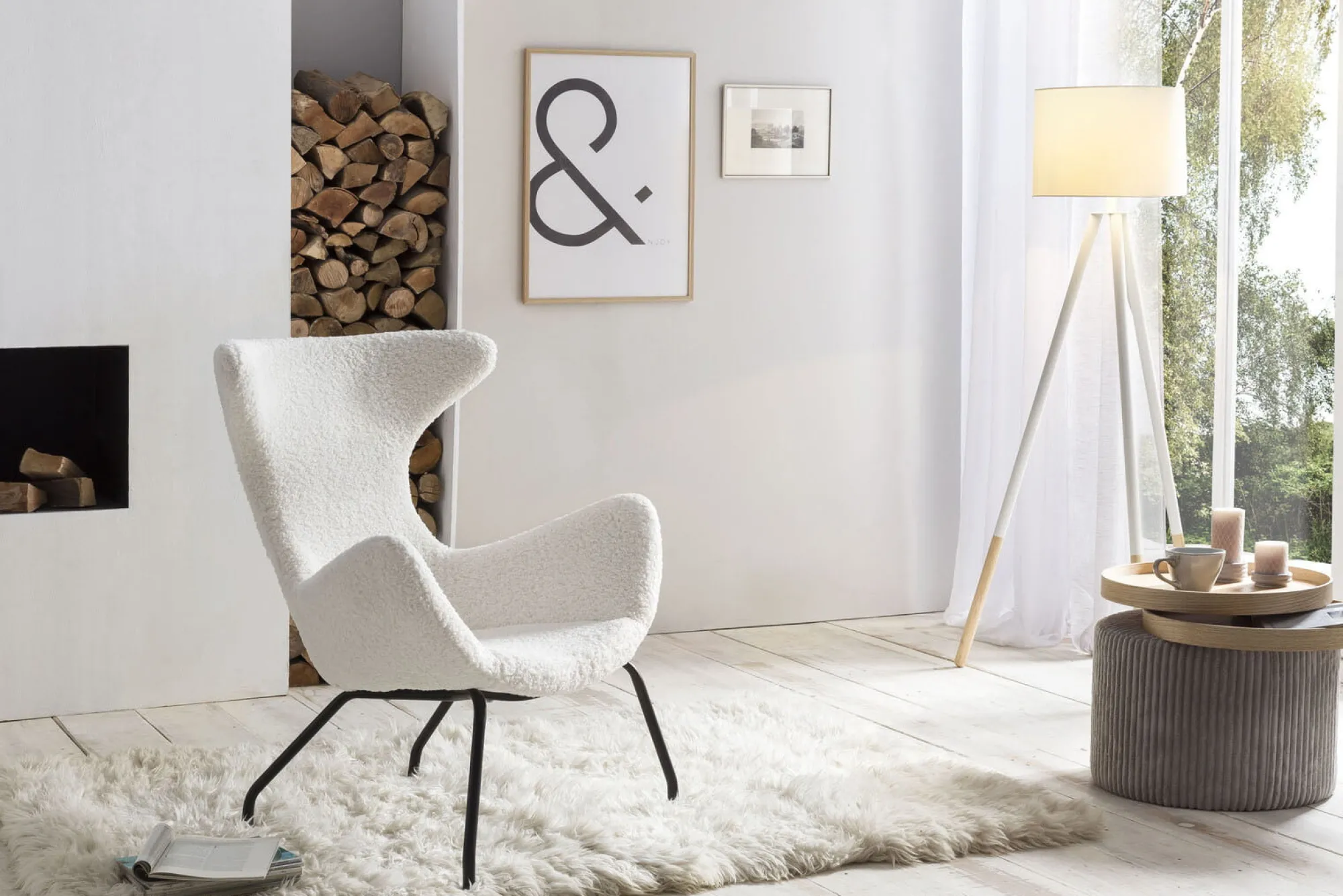 Fauteuils^Huisenthuis Fauteuil Kylie Teddy Wit
